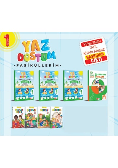 1. Sınıf Yaz Dostum Yaz Tatil Kitabı Tüm Dersler Seti
