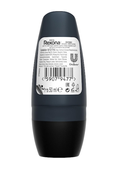 Rexona Invisible Black + White Clothes Erkek Roll-On Deodorant On 50 ML