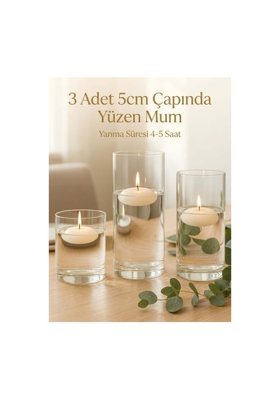 3 Adet Beyaz Suda Yüzen Mum Seti - 5 Cm Çaplı Dekoratif Yüzen Mum - 4-5 Saat Uzun Yanma Süreli İs Yapmaz Mum - Havuz, Nikah, Düğün Ve Cam Kase İçin Romantik Su Üstü Mum, Yüzen Mum, Suda Mum Beyaz 3 Adet Beyaz Suda Yüzen Mum Seti - 5 Cm Çaplı Dekoratif Yüzen Mum - 4-5 Saat Uzun Yanma Süreli İs Yapmaz Mum - Havuz, Nikah, Düğün Ve Cam Kase İçin Romantik Su Üstü Mum, Yüzen Mum, Suda Mum Beyaz
