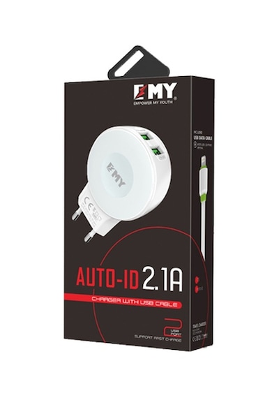 Emy My-269 2 Port 5v-2.1a Kafa+mıkro Kablolu
