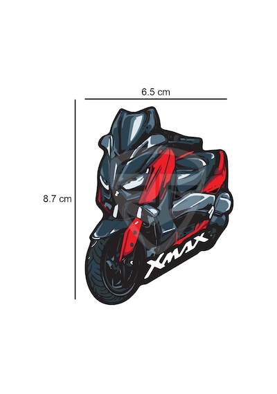 2'Li Xmax 3D Damla Sticker Kırmızı