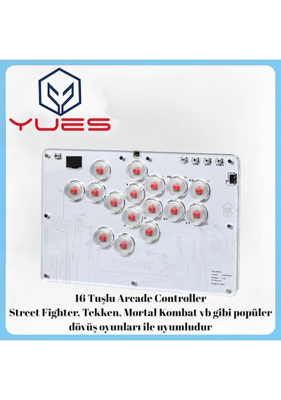 Yues Rgb Arcade Stick Fighting Stick Ps4/ps3/pc/steam/android/Apple Uyumlu iOS
