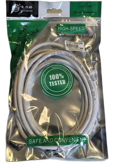 Cat6 Ethernet Kablosu 3 Metre Utp Rj45 Patch İnternet Bilgisayar Modem Bağlantı Kablosu Beyaz