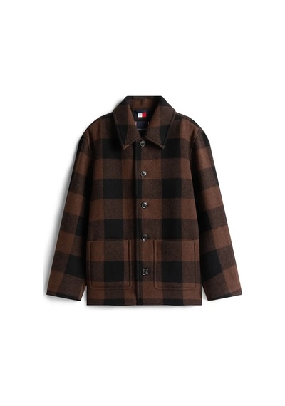 Tommy Hilfiger Wool Dbl Face Check, 0m7 Kahverengi Erkek Ceket