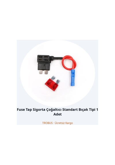 Trobus Fuse Tap Sigorta Çoğaltıcı Standart Bıçak Tipi 1 Adet Diğer