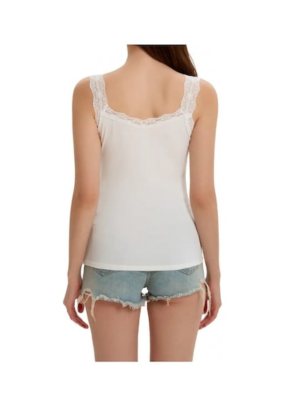 Oada Kadın Askılı Yuvarlak Yaka Dantel Detay Kaşkorse Bluz Beyaz Oada Kadın Askılı Yuvarlak Yaka Dantel Detay Kaşkorse Bluz Beyaz