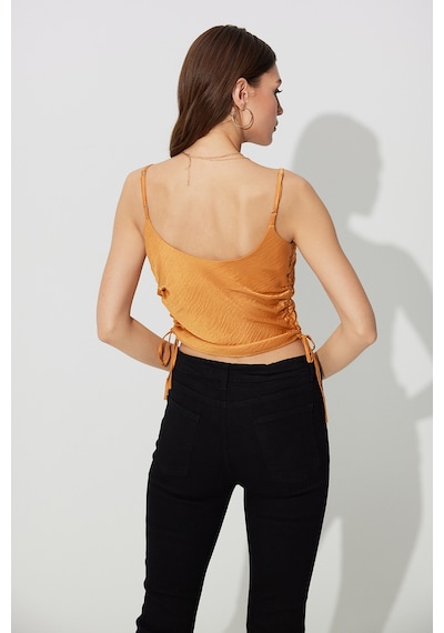 Sherin Taba Yanları Büzgülü Askılı Büstiyer SS23CT4735TA-TABA