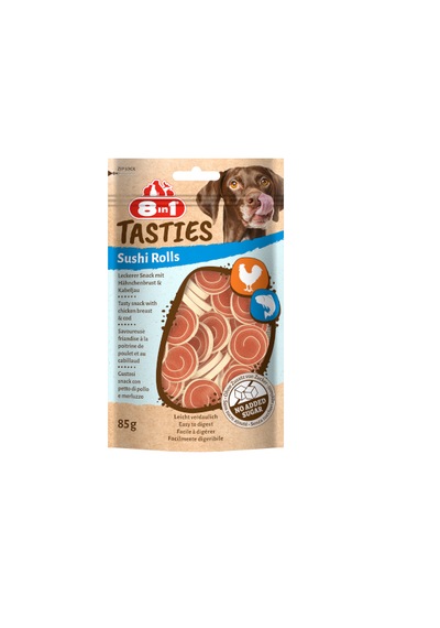 8in1 Tasties Sushi Rolls Morina Balıklı Ve Tavuklu Köpek Ödül Maması 85gr
