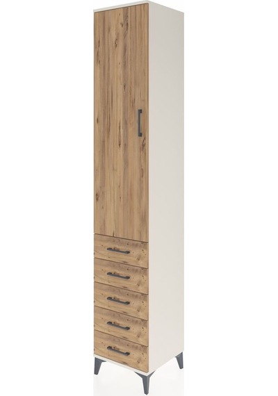 Hyperion Dolap 2 Raflı 5 Çekmeceli Tek Askılı 44x44x243 Aytaşı-çam Aytası