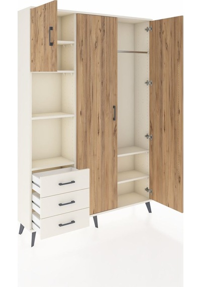 Arges Dolap 6 Raflı 3 Çekmeceli Tek Askılı 132x30x195 Aytaşı-çam/aytaşı Atlas Çam/aytası Arges Dolap 6 Raflı 3 Çekmeceli Tek Askılı 132x30x195 Aytaşı-çam/aytaşı Atlas Çam/aytası