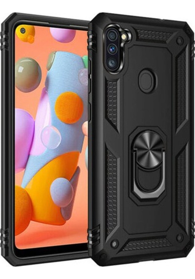 Samsung Uyumlu Galaxy A11 / M11 Kilif Panzer Ring Tam Koruma Arka Kapak 438265499