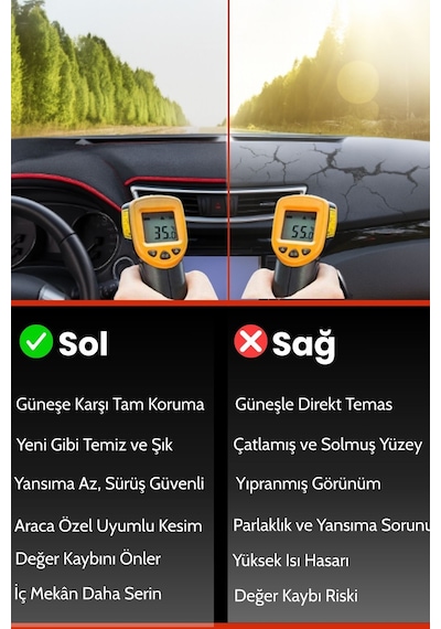 Hyundai Accent Admire/milenium 2000-2006 Torpido Örtüsü Güneşten, Isıdan, Çatlamadan Korur F91 Torpido Halısı