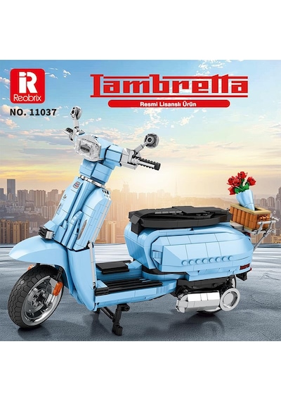 Reobrix Creator 11037 Retro Scooter Lambretta V200 Special Mavi Yaratıcı Yapı Blok Seti Building Blocks - 1169 Parça