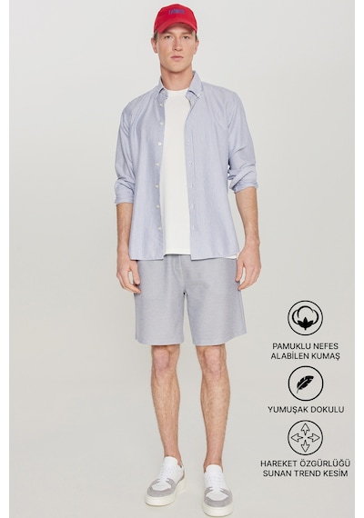 AC&Co / Altınyıldız Classics Erkek Lacı Pamuklu Standart Fit Normal Kesim Beli Bağlamalı Yan Cepli Örme Şort Lacı Lacivert AC&Co / Altınyıldız Classics Erkek Lacı Pamuklu Standart Fit Normal Kesim Beli Bağlamalı Yan Cepli Örme Şort Lacı Lacivert