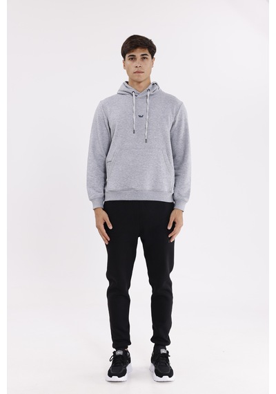 Rowinger Kanguru Cepli Ayarlanabilir Kapüşonlu Sweatshirt Grey