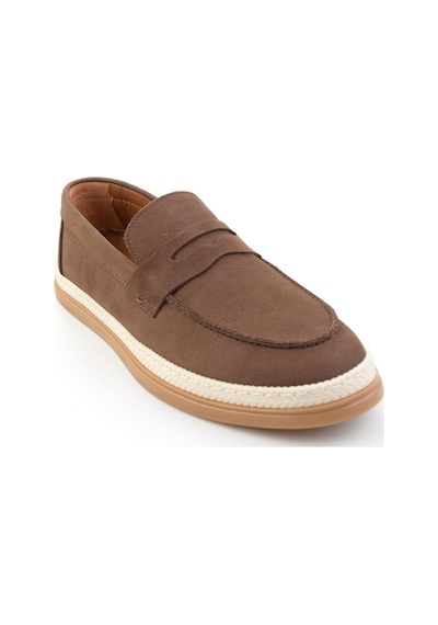 Kahve Hakiki Deri Erkek Loafer Ayakkabı E01594324101 Kahve