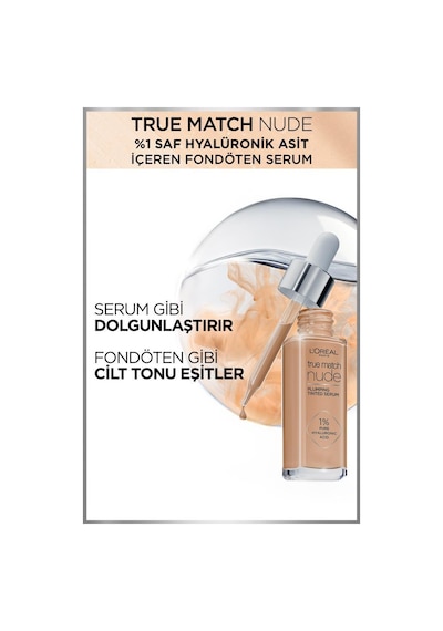 L'Oreal Paris True Match Nude Serum Fondöten 3-4 Light Medium