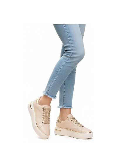 Bej Bağcıklı Hafif Kadın Sneaker Lady 029 Z Bej