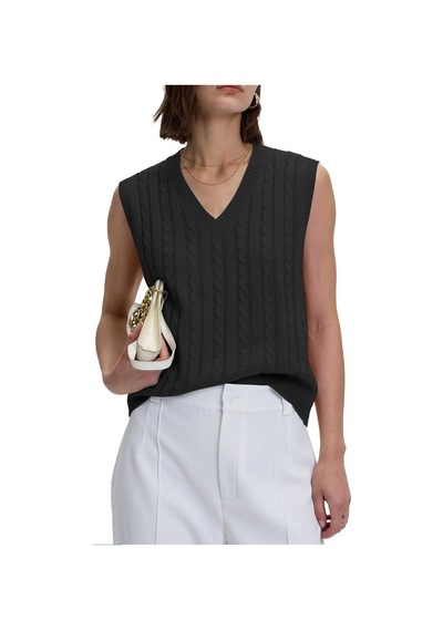 Youknitwear You Lim %100 Pamuk V Yaka Kadın Süveter Siyah