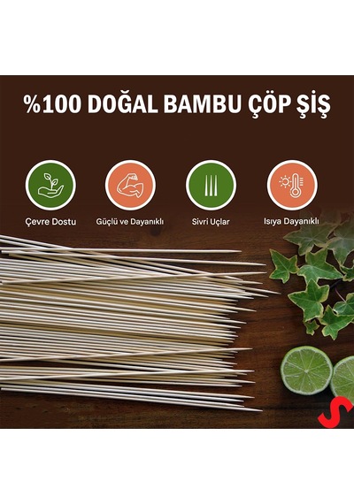 Bambu Çöp Şiş, Kurabiye Çubuğu, 25 Cm X 90 Adet 0-99