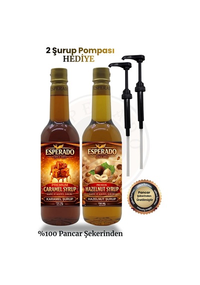 Premıum Karamel - Fındık Aromalı Kahve Şurubu 750 Ml X 2 Adet Diğer