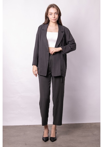Kadın Baharlık Kumaş Rahat Kesim Yakalı Cepli Kolu Katlamalı Boyfriend Blazer Ceket-antrasit Antrasit Kadın Baharlık Kumaş Rahat Kesim Yakalı Cepli Kolu Katlamalı Boyfriend Blazer Ceket-antrasit Antrasit