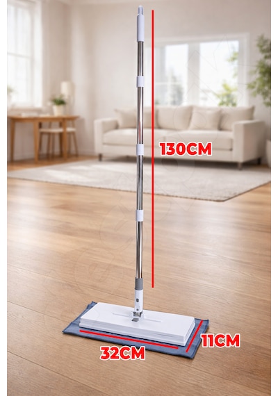 Tembel Mop 32 Cm Tüm Bezlerle Uyumlu Click Akıllı Mop Paleti Xl Kıskaçlı Mop El Değmeden Mop Aparatı
