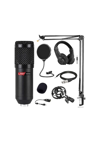 Lastvoice BM800K Mikrofon Seti (Stand Filtre 7.1 Ses Kartı Kulaklık)