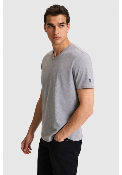 U.s. Polo Assn. Erkek Gri Melanj Tişört Basic 50326944-vr086