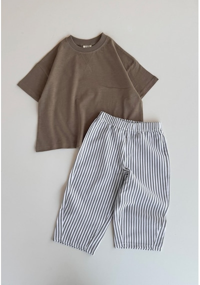 Cigit Oversize T-shirt Takım 2-10 Yaş Vizon