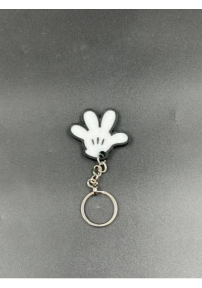Mickey Mouse Eli Hand Sevimli Anahtarlık Siyah - Beyaz