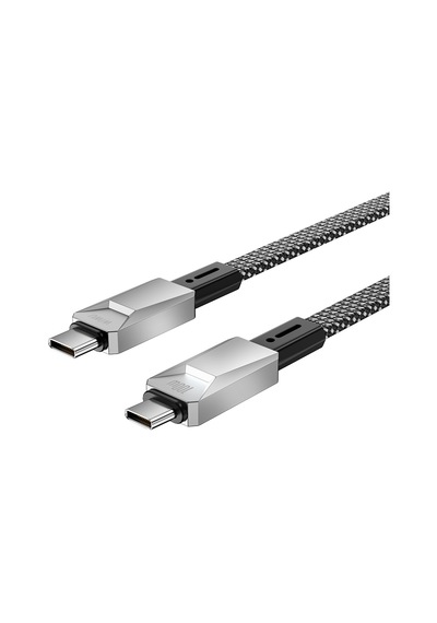 Wiwu Wi-c078 Cyberlink Serisi Type-c To Type-c Pd Hızlı Şarj Özellikli Şarj Kablosu 100w 1m Gümüş Gümüş