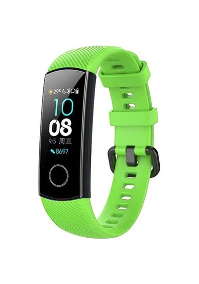 Band 4 / Band 5 Akıllı Saat Uyumlu Sportif Çizgili Silikon Kordon/kayış Yeşil