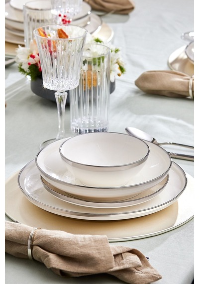 Karaca  Eclipse New Bone 57 Parça 12 Kişilik Yemek Takımı Platin