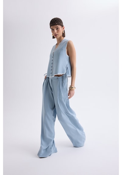 Mai Collection Mai Studios Co. Shonas Bağcık Detay Mavi Yelek Pantolon Takım mavi