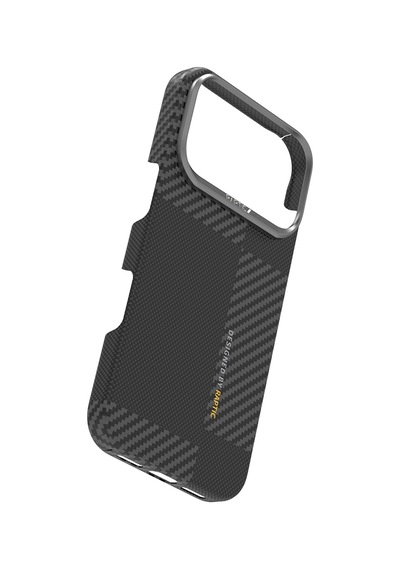 Apple Uyumlu iPhone 17 Pro Max Kılıf M-safeli 600d Metal Kamera Çerçeveli Raptic Aramid Fiber Geotik Serisi Siyah