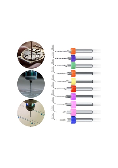 Koodmax 10 Adet 3d Yazıcı Micro Matkap Ucu Çelik Set 0.2-1.2mm Karbür Nozzle Temizleme İğnesi Kutulu