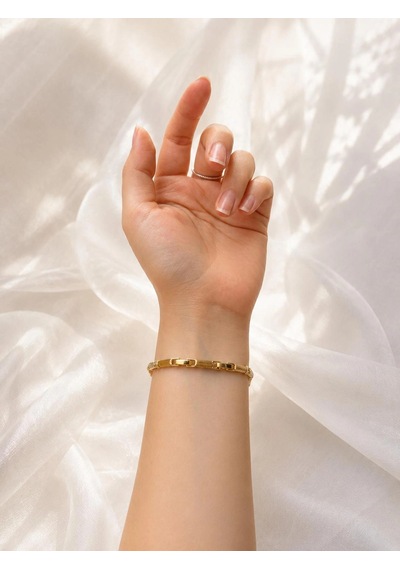 Çizgili Dokulu Gold Bileklik Çok Renkli