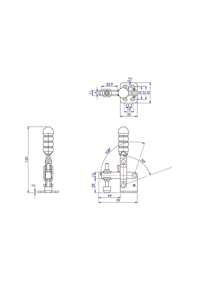 Goodhand Gh-12002-b Dikey Geçiş Kelepçesi 150 Kg Kapasiteli Düz