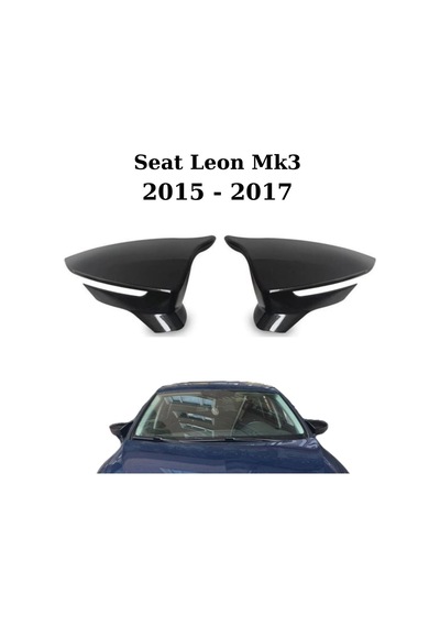 Seat Leon Mk3 2015 2016 2017 Uyumlu Araca Özel Yarasa Batman Piano Black Ayna Kapağı Takımı