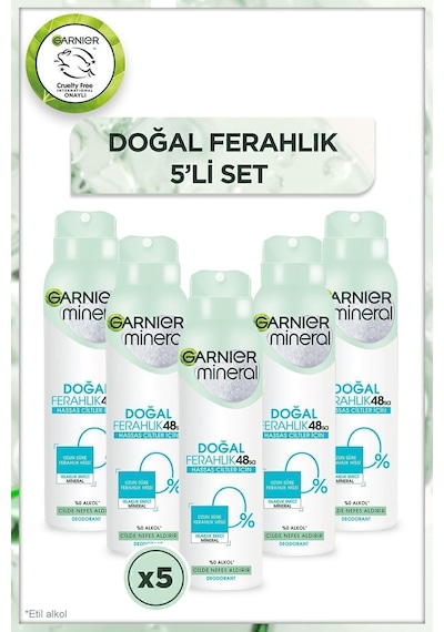 5'li Mineral Doğal Ferahlık Sprey Deodorant Seti