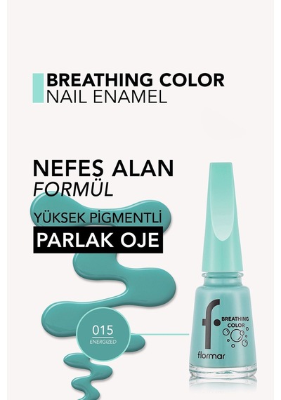Flormar Breathing Color Yüksek Pigmentli Parlak Bitişli Oje 015