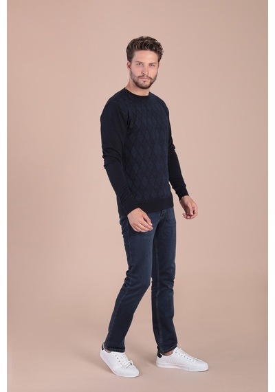 Ferraro Bisiklet Yaka Superfine Yün Kazak - Lacivert Lacivert (490434079) Lacivert