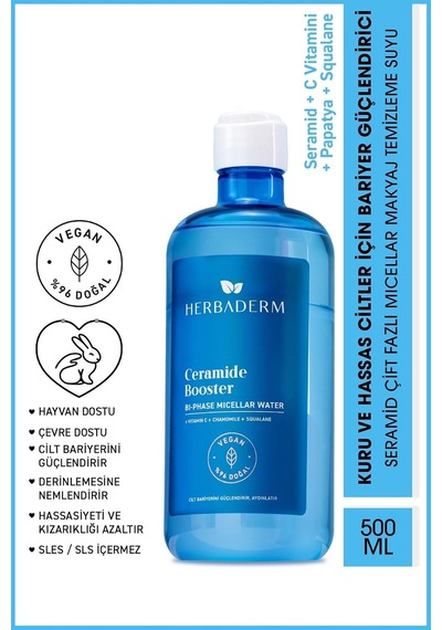 Cerakarın Bölgesi Booster, Çift Fazlı Micellar Makyaj Temizleme Suyu 500 Ml