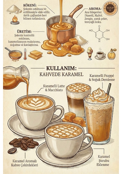 Premıum Karamel Aromalı Kahve Şurubu 750 Ml Diğer