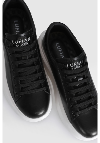Lufian Erkek Gage Deri Sneaker Ayakkabı 112230205 Siyah Siyah