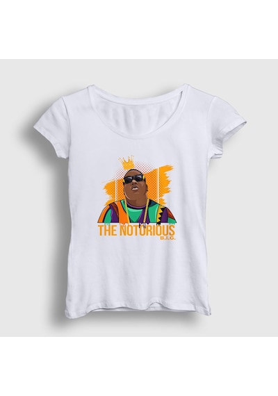 Presmono Kadın King The Notorious Bıg T-shirt Beyaz