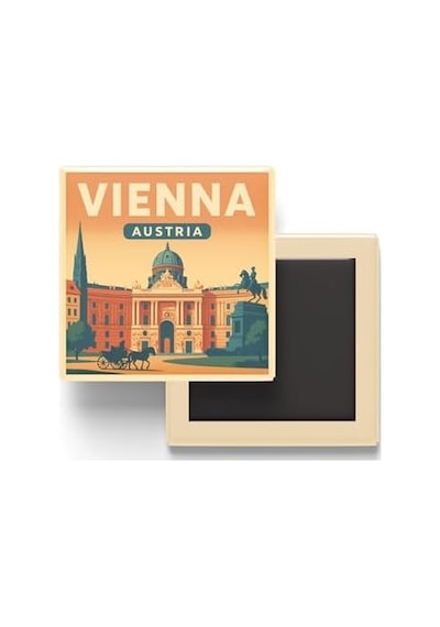 Viyana Avusturya - Hofburg Sarayı - Baskılı Buzdolap Magneti Kare 9x9 Cm
