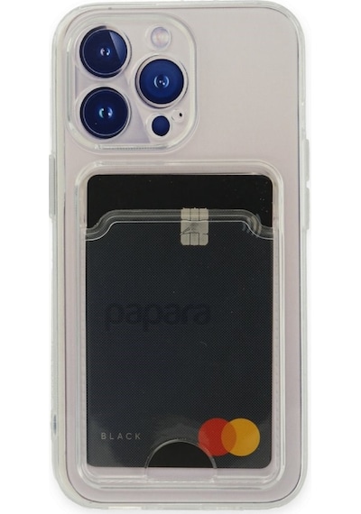 Newface Apple Uyumlu iPhone 14 Pro Premium Kartlı Şeffaf Kılıf