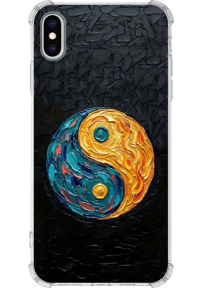 Apple Uyumlu iPhone Xs İle Köşe Korumalı Kılıf Metamorfoz Dualite Tasarımlı Uv Baskılı Şeffaf